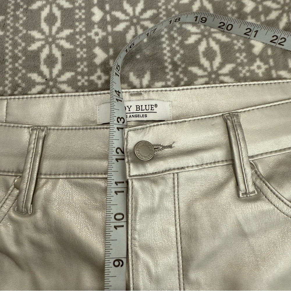 NWOT Judy Blue Straight Faux Leather Pants In Silver 20W Y2K Edgy Nightlife - Picture 9 of 10